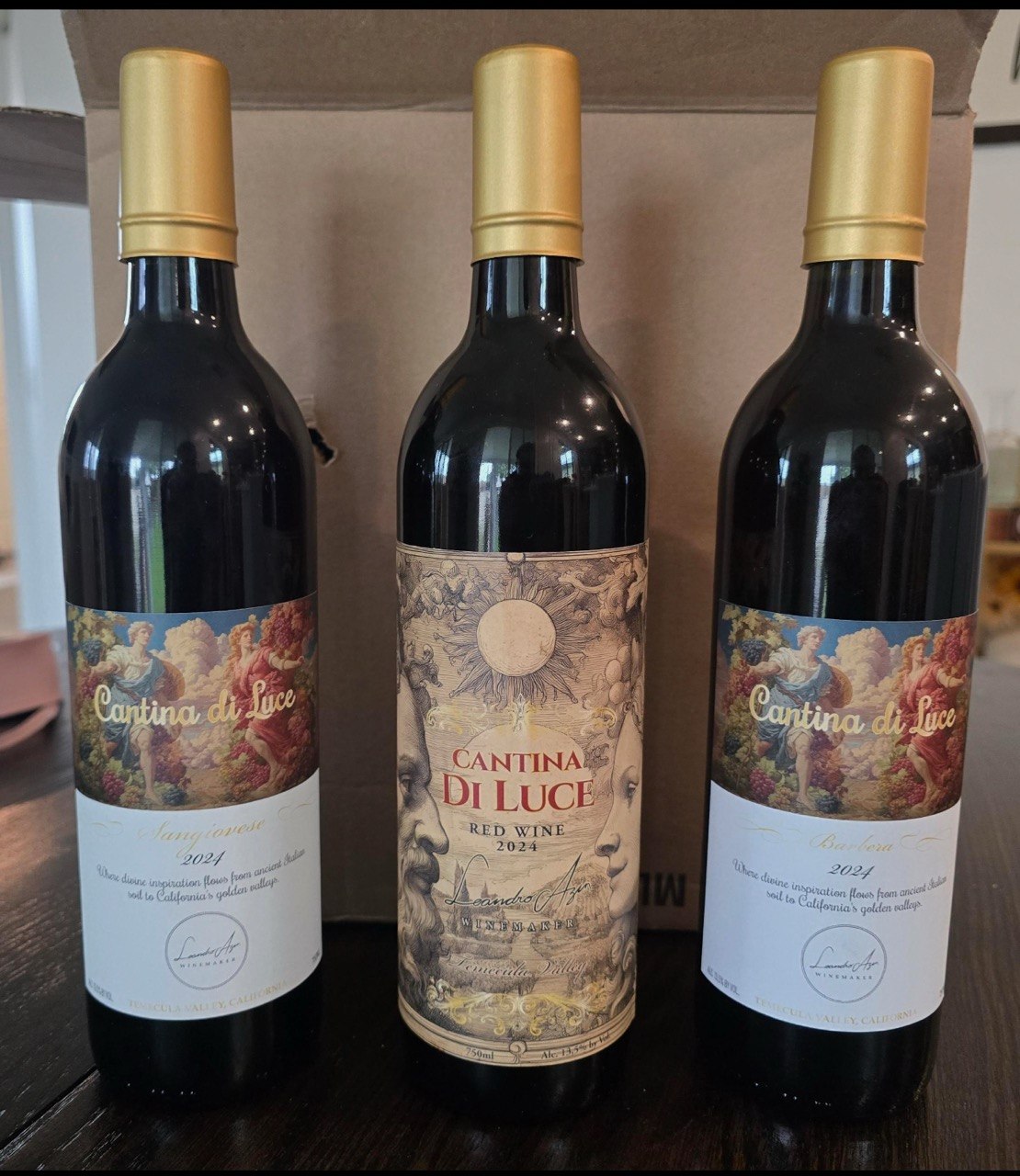 Cantina di Luce private label wine bottles